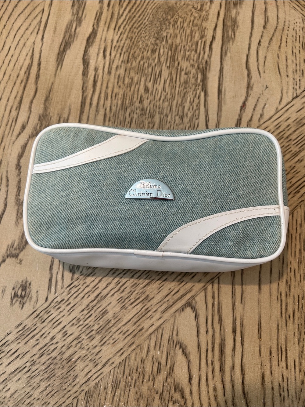 Dior Light Denim and White Cosmetic Pouch